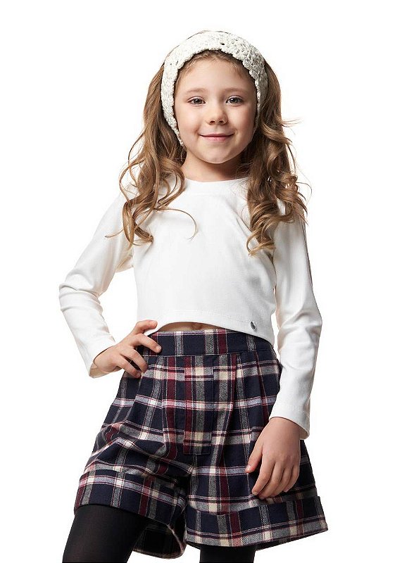 Shorts Alfaiataria Xadrez Kids