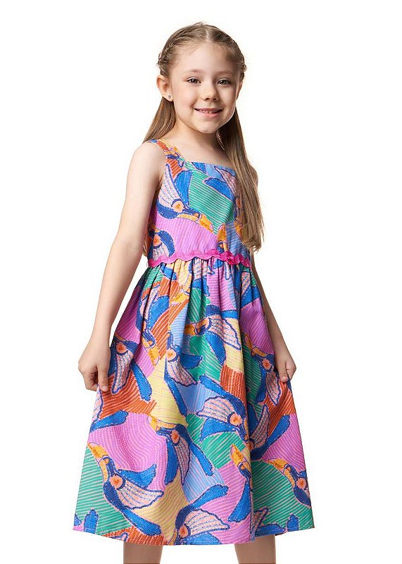 Vestido Midi Revoada Alças Kids