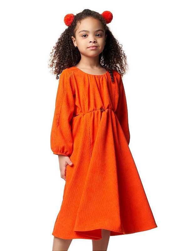 Vestido Midi Canelado Papaya Teen