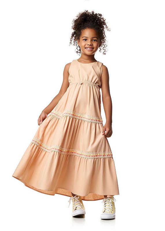 Vestido Longo Doce De Leite Kids