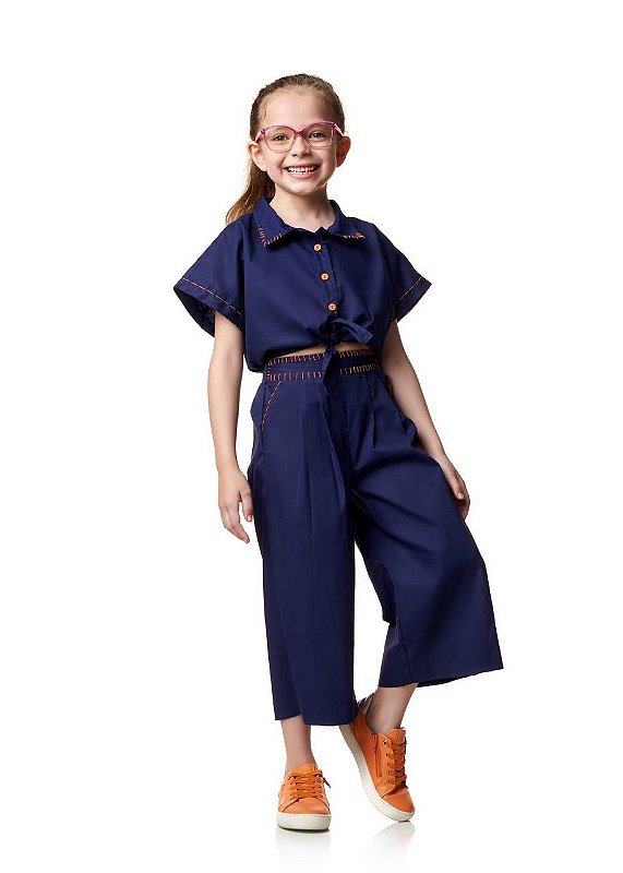 Conjunto Calça E Blusa Marinho Kids
