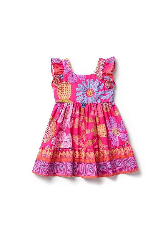 Vestido Midi Bebê Jardim Rosa