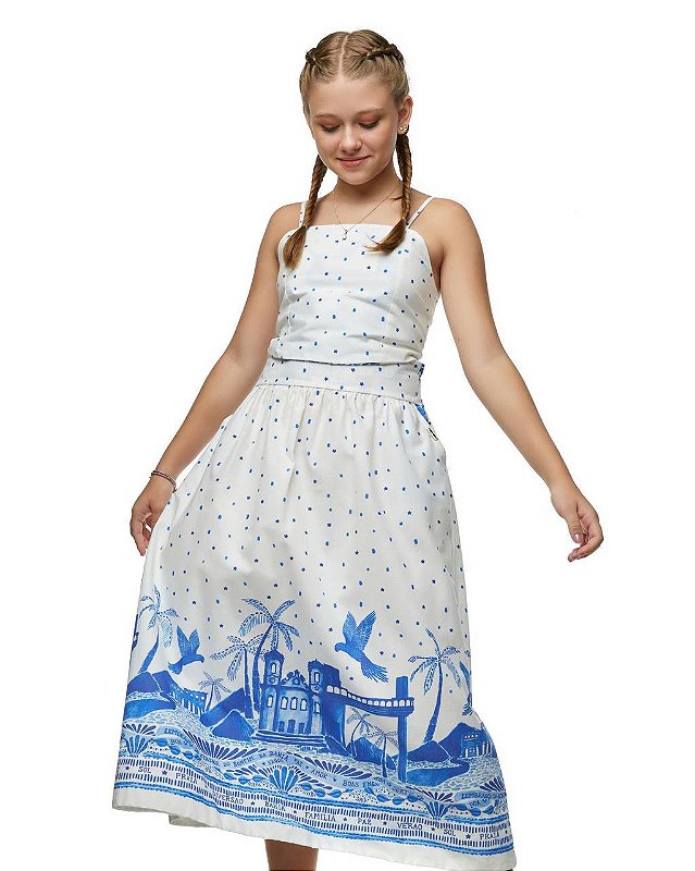 Conjunto Top E Saia Midi Barrado Paraty