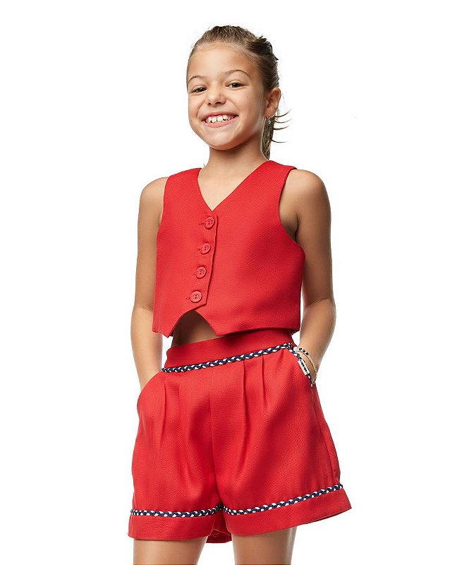 Conjunto Shorts E Colete Pimentinha