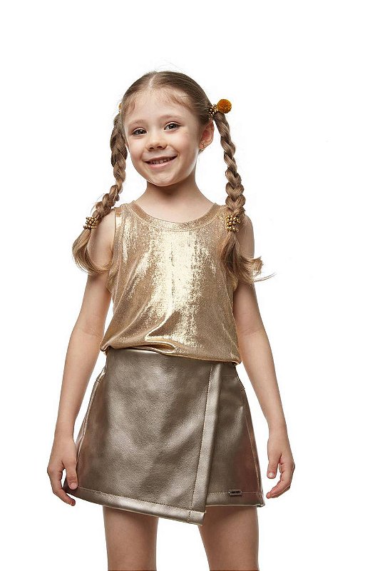 Shorts Saia Metalizado Kids