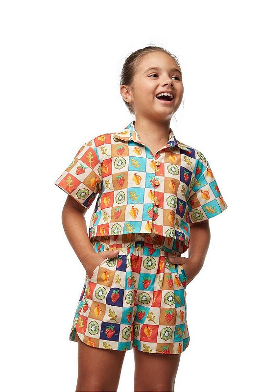 Conjunto Shorts E Blusa Salada De Frutas