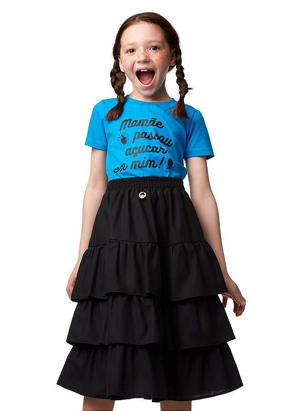 Camiseta Mamãe Passou Açucar Em Mim Kids