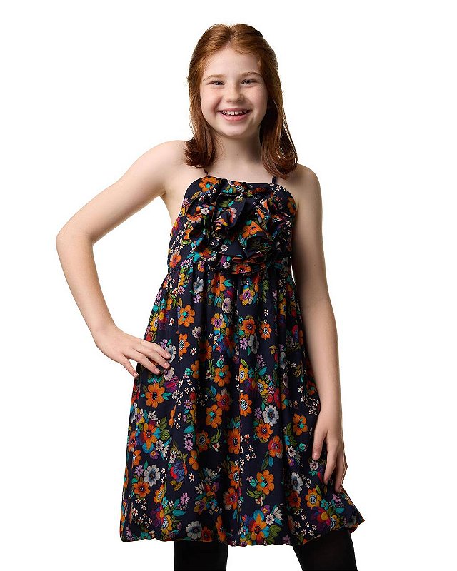 Vestido Midi Bubble Floral Vintage