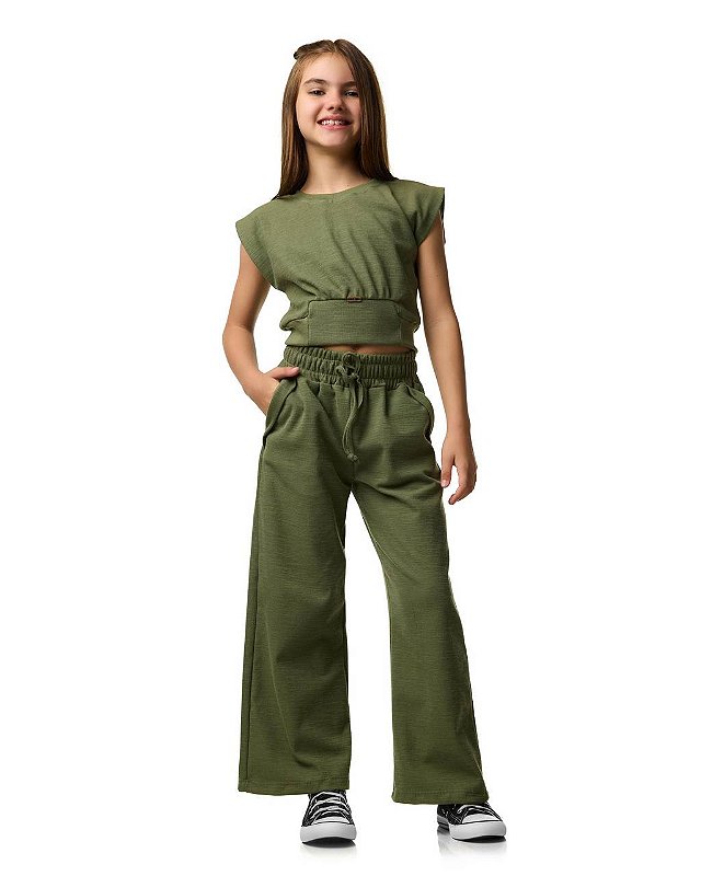 Conjunto Calça E Blusa Malha Texturizada Teen