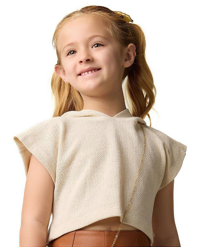 Blusa Malha Trico Com Capuz Kids