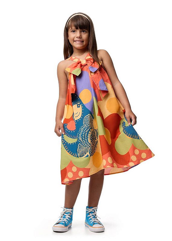 Vestido Bolas Com Laço