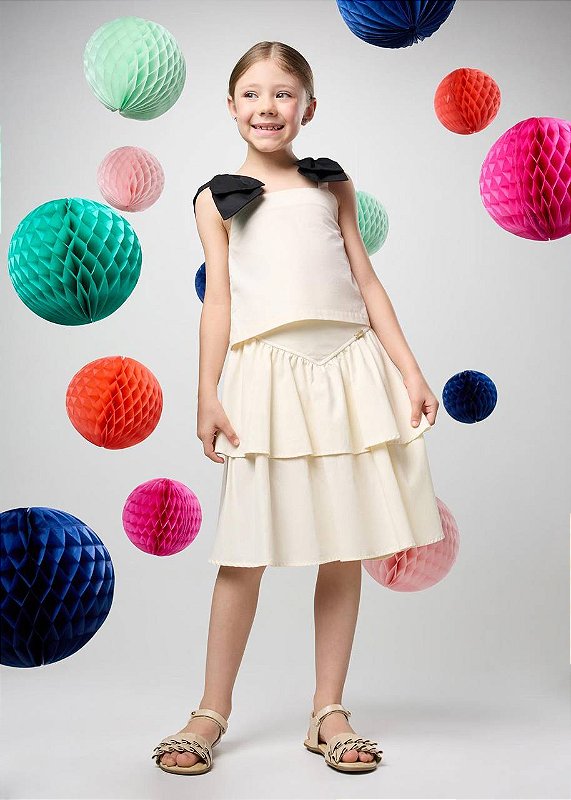 Conjunto Saia E Blusa Laços