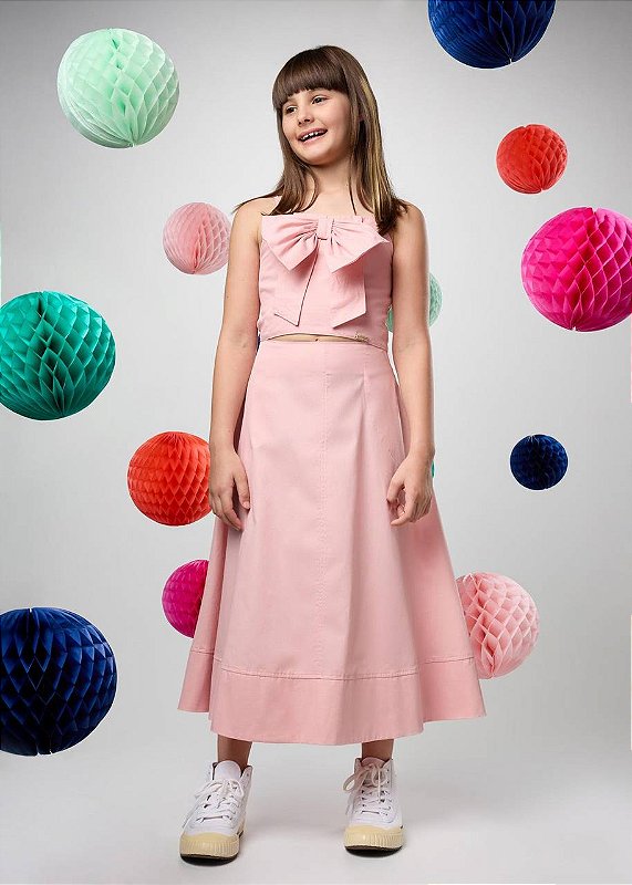 Conjunto Saia E Top Maxi Laço