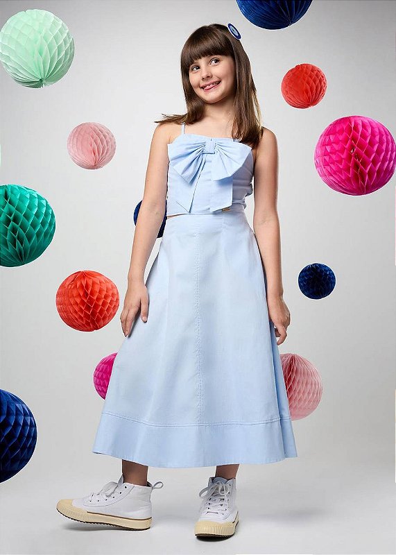 Conjunto Saia E Top Maxi Laço