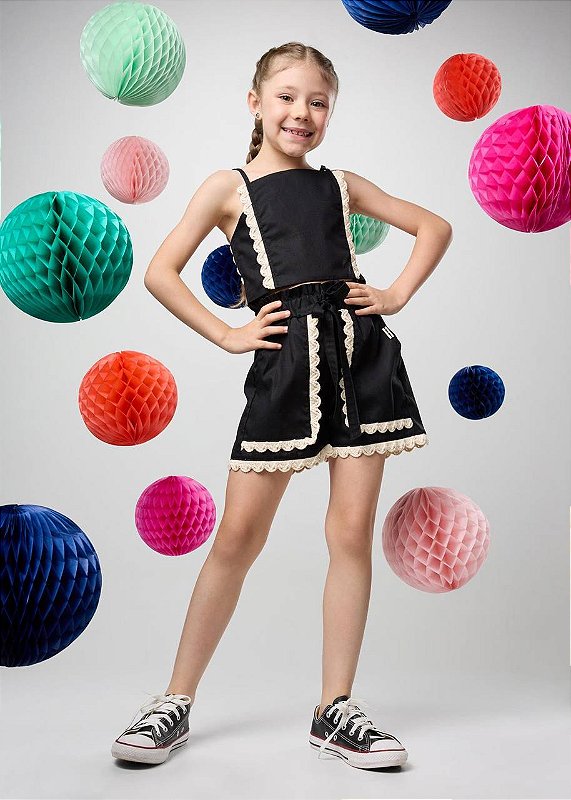 Conjunto Shorts E Top Biscoito Teen