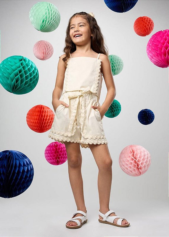 Conjunto Shorts E Top Biscoito Teen