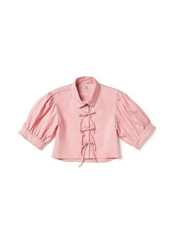 Camisa Cropped Lacinhos Kids
