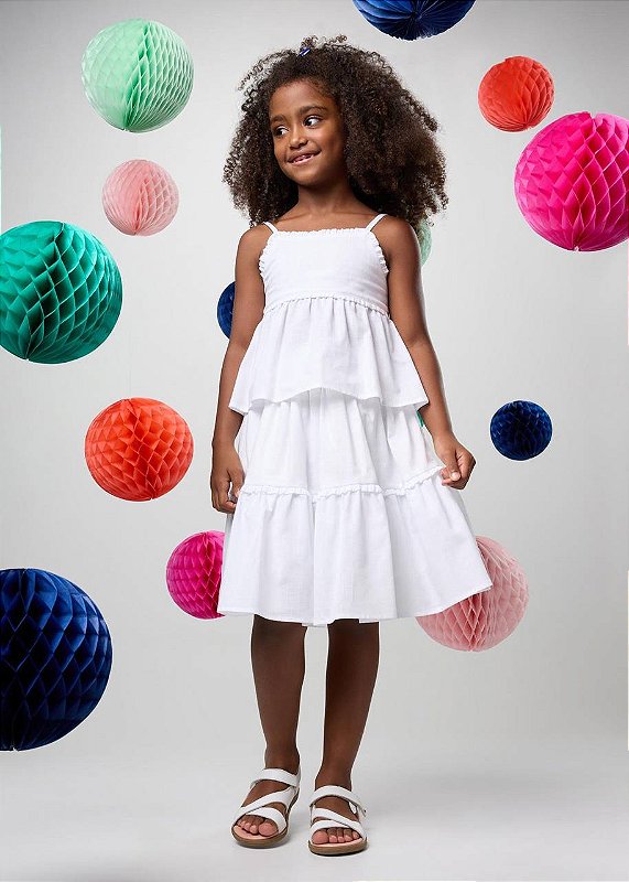 Conjunto Saia E Top Branco Kids