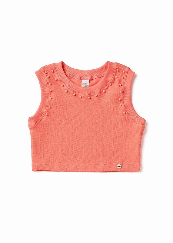 Top Cropped Bordado Miçangas Kids