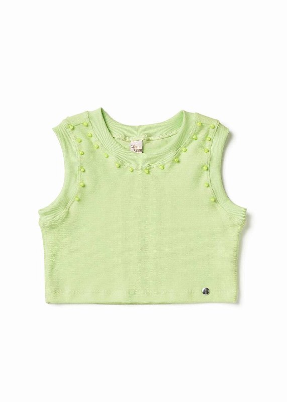 Top Cropped Bordado Miçangas Kids