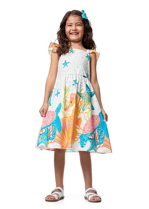 Vestido Midi Bichos Do Mar