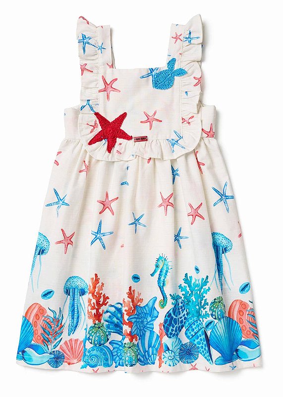Vestido Bebê Fundo Do Mar