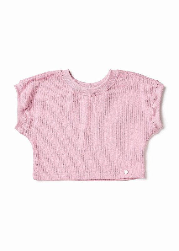 Cropped Malha Tricô Canelada Kids