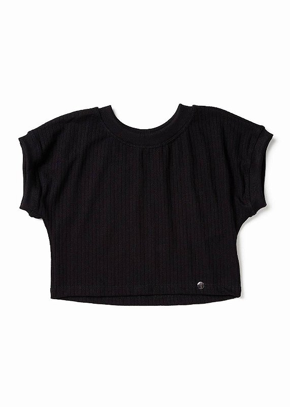 Cropped Malha Tricô Canelada Kids