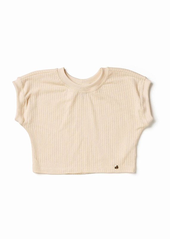 Cropped Malha Tricô Canelada Teen