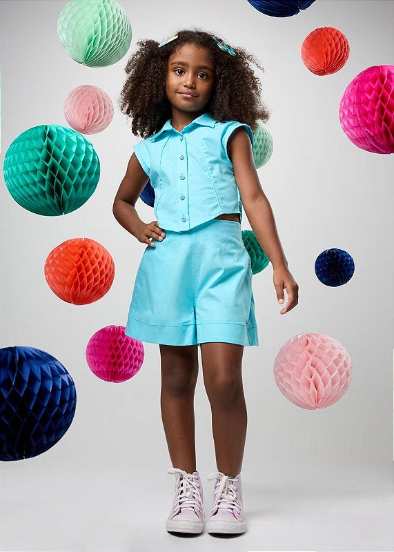 Conjunto Shorts E Camisa Cropped