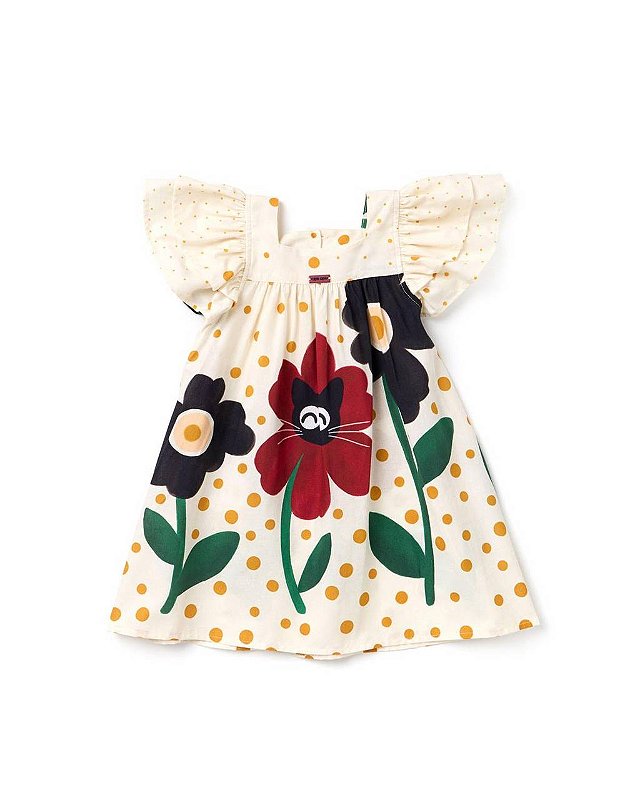 Vestido Flores E Bolas