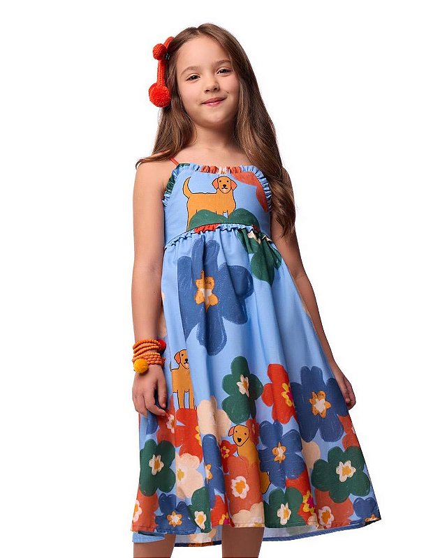 Vestido Alças Giz De Cera Teen