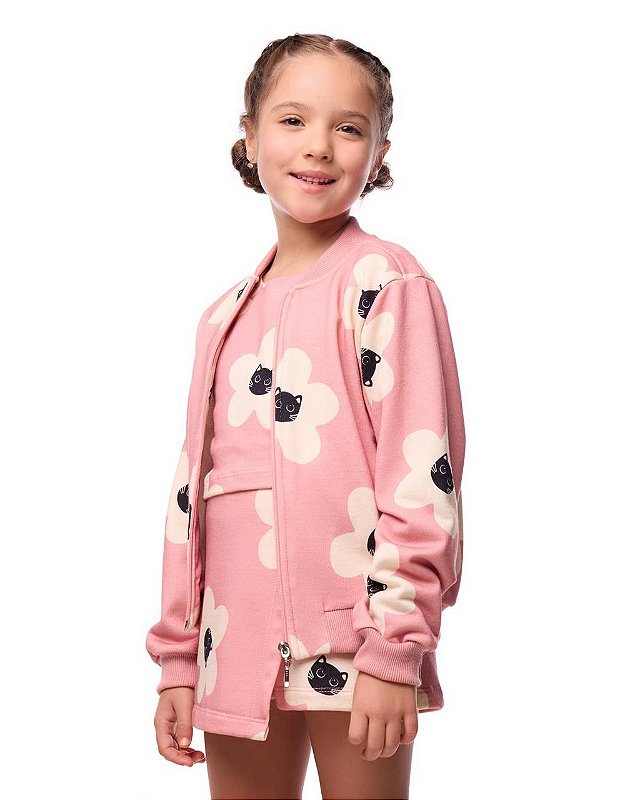 Kit 3 Peças Moletom Cara De Gato Kids