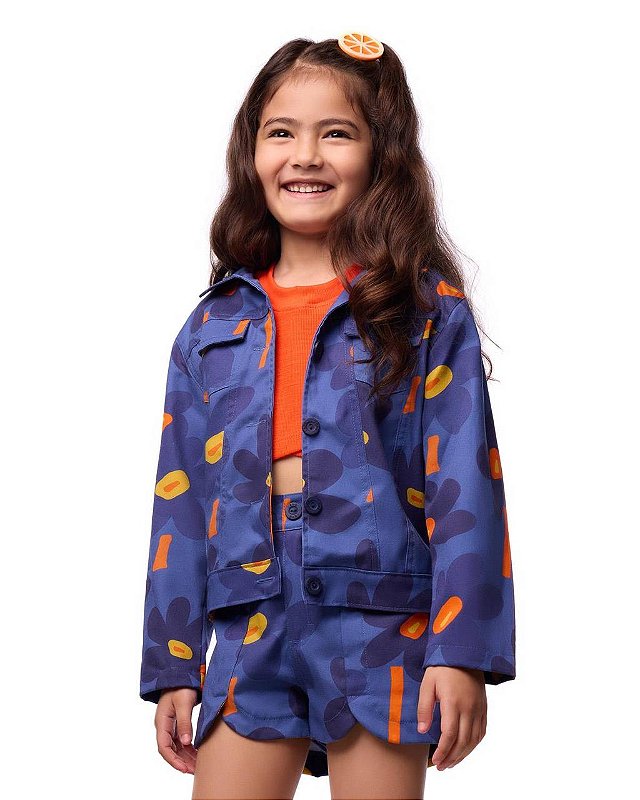 Shorts Sarja Margaridas Azuis Kids