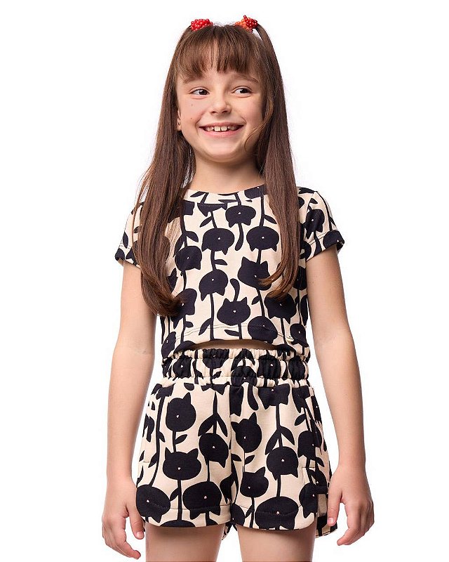 Conjunto Shorts E Top Pé De Gato Kids