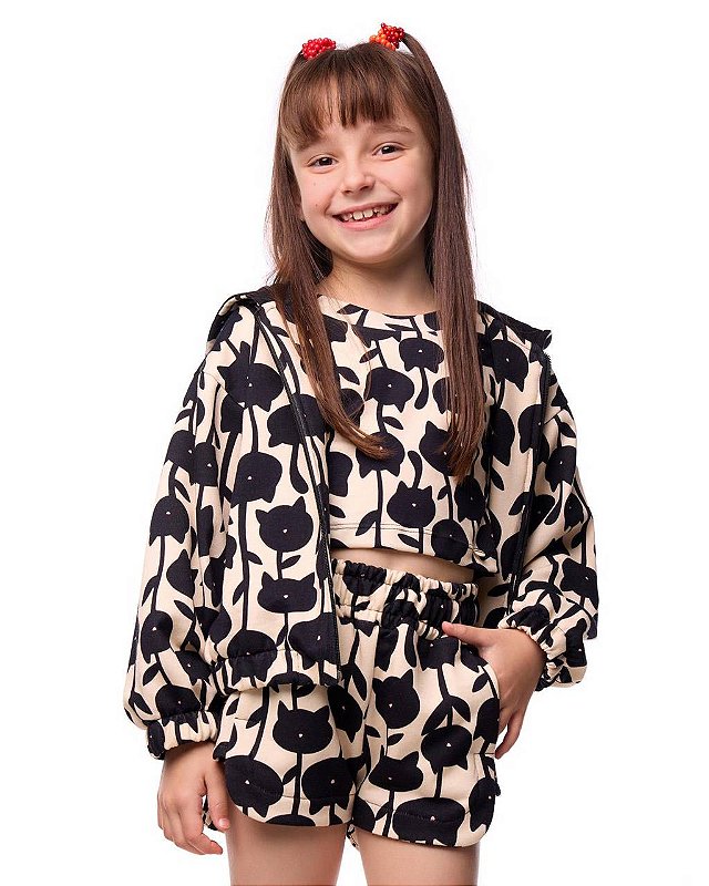 Kit 3 Peças Moletom Pé De Gato Teen