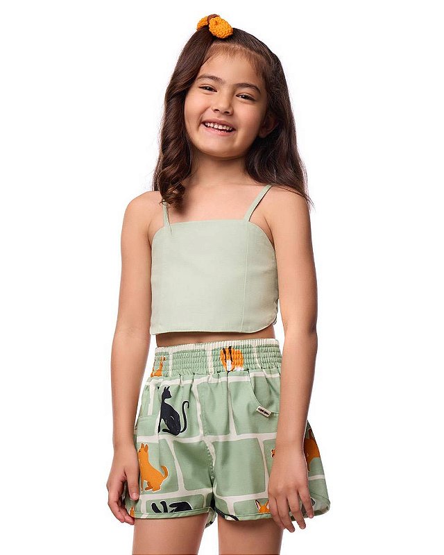 Conjunto Top E Shorts Sarja Bichos Kids