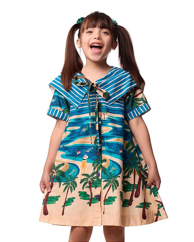 Vestido Em A Lençois Maranhenses Kids