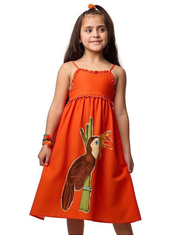 Vestido Alças Tucano Vermelho Kids