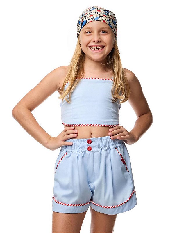 Conjunto Navy Top E Shorts Kids