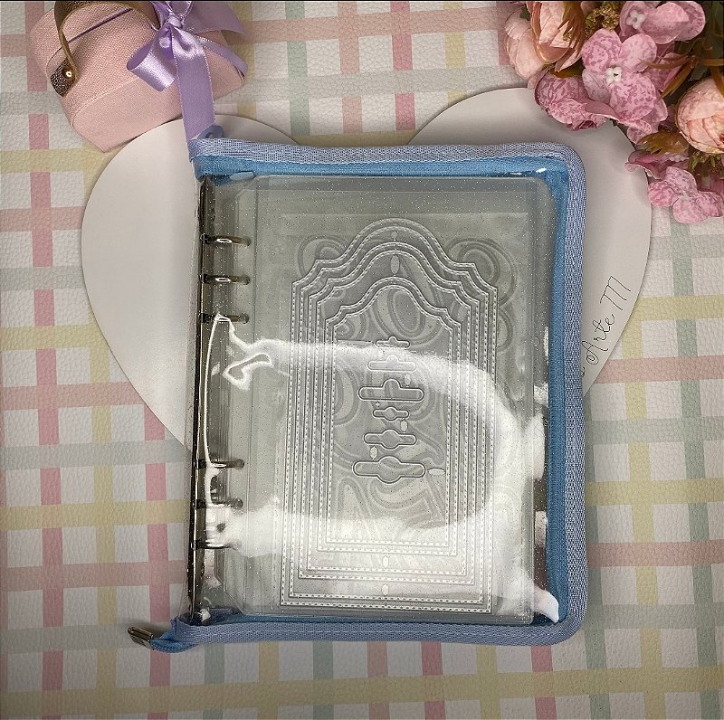 Fichário organizador de faquinha Azul