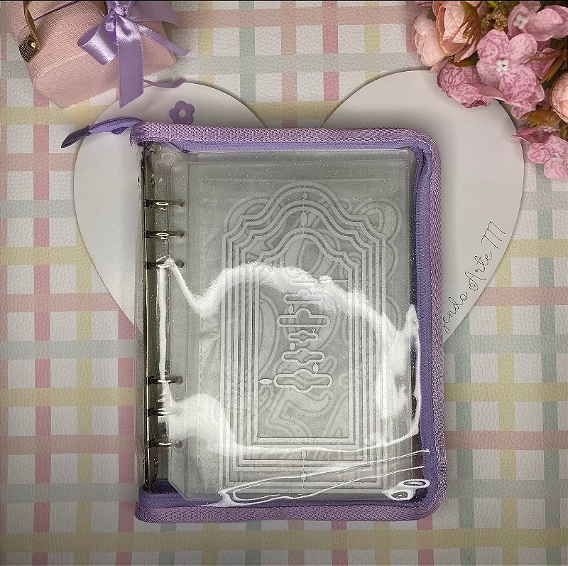 Fichário organizador de faquinha lilas