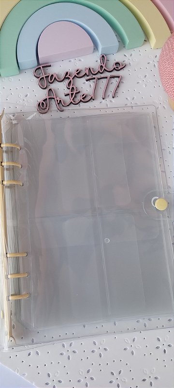 Fichário organizador de faquinha amarelo