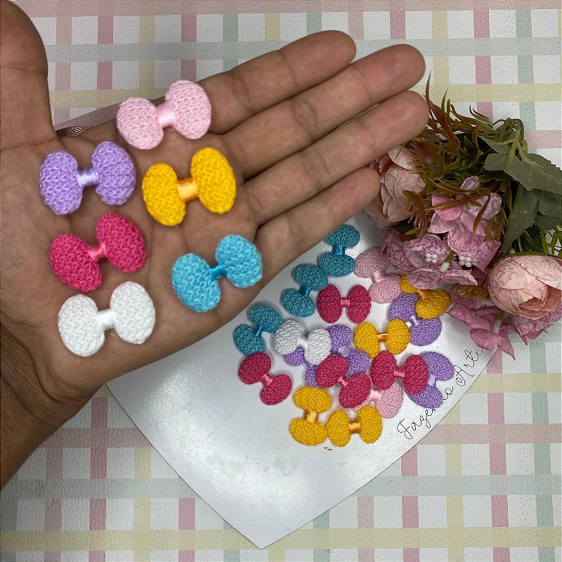 Laço Crochet 25x30mm Sortidos - 10 unidades