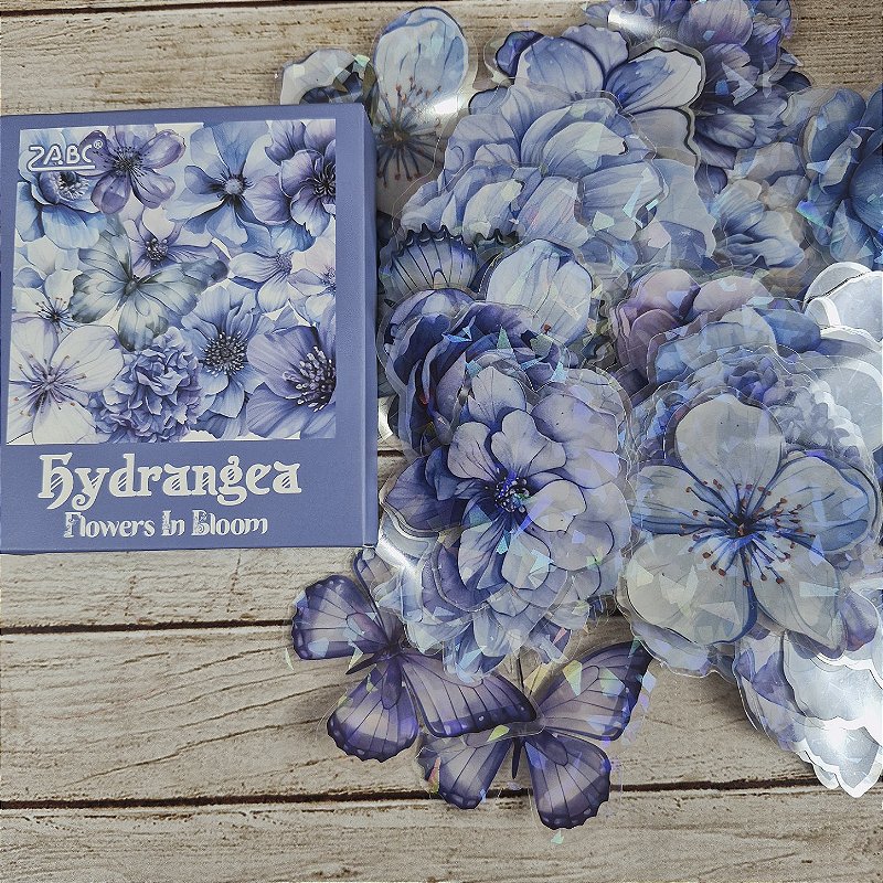 Adesivos flores Hortênsia e borboletas