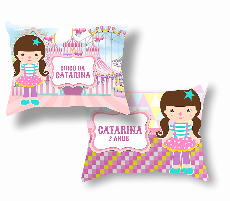 Almofada Personalizada Lembrancinha Circo Rosa