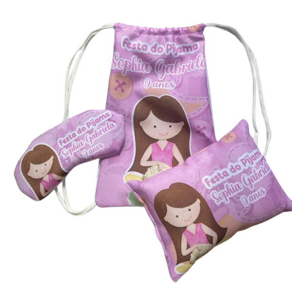 5 Kit de Lembrancinha kit festa Almofada Mochilinha Tapa Olho