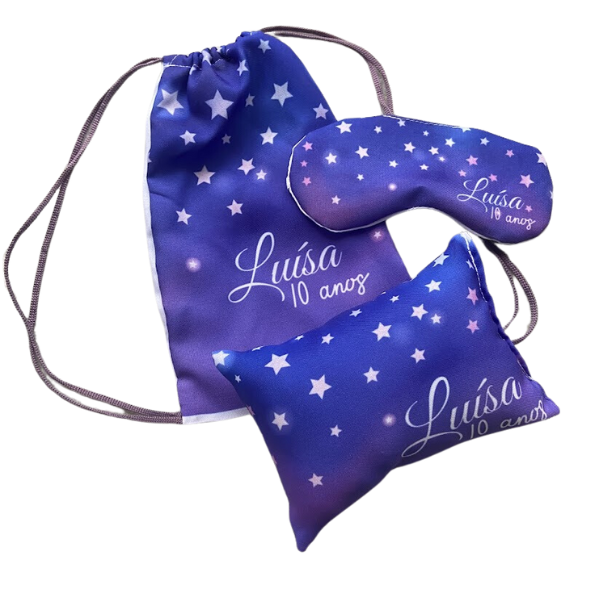 Lembrancinha Estrelas Completa Almofada Mochilinha Tapa Olho