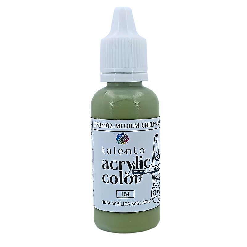 ACRYLIC COLOR 154 FS34102 MEDIUM GREEN - USAF 20ML UND - TalentoArtes
