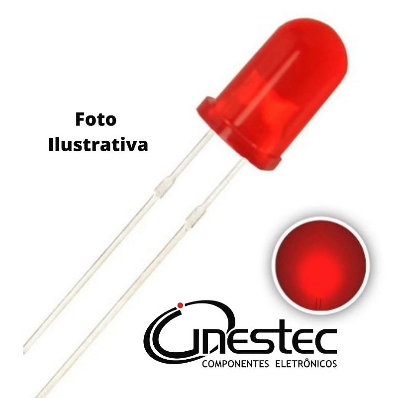 LED DIFUSO VERMELHO 5mm Cinestec